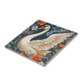 Carreau Elégant cygne Vintage William Morris inspiré (Côté)