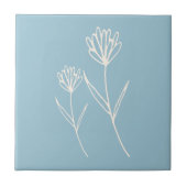 Carreau Elegant Dusty Blue Simple Flower (Devant)