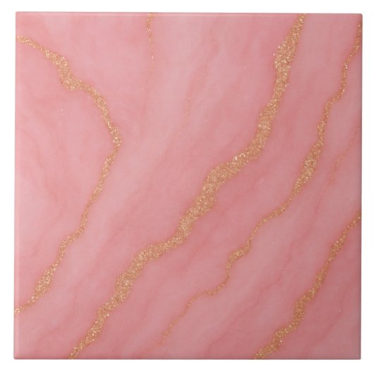 Carreau Elégant effet de marbre de glitterie moderne (Devant)