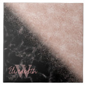 Carreau Élégant faux rose en or confetti image en marbre n (Devant)