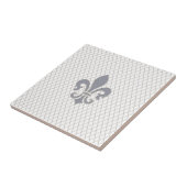 Carreau Elegant Fleur de Lys dans gris et blanc (Côté)