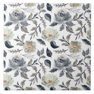 Carreau Élégant floral botanique aquarelle vintage