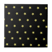 Carreau Elegant Gold & Black Star Pattern  (Devant)