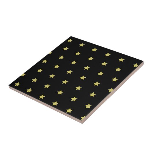 Carreau Elegant Gold & Black Star Pattern  (Côté)