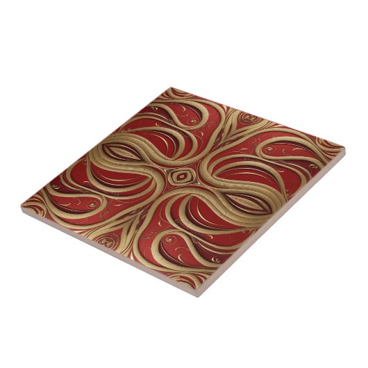 Carreau Elegant Gold Ornamental Design sur Arrière - plan (Côté)