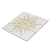 Carreau Elégant Gold Sun Mandala Design (Côté)