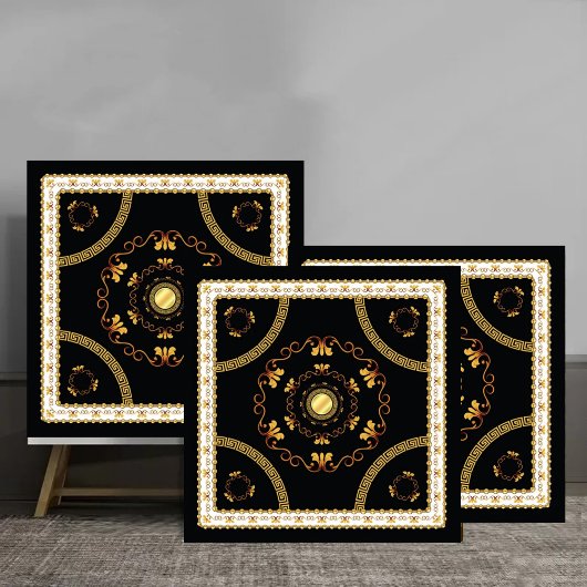 Carreau Elegant Greek Baroque Gold Frame Pattern luxury