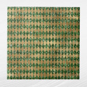 Carreau Elegant Green Gold Diamond Pattern