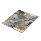 Carreau Elegant Grey and Gold Liquid Marble Agate (Côté)