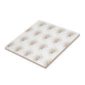 Carreau Élégant gris or floral (Côté)