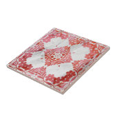 Carreau Elégant habillé de marbre rouge et blanc (Côté)