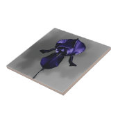 Carreau Elégant Iris Foncé Avec Gris Fumé (Côté)