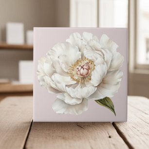 Carreau Elégant ivoire blanc peony