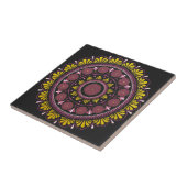 Carreau Elégant Mandala d'or rose, Boho Zen Dot Art Flower (Côté)