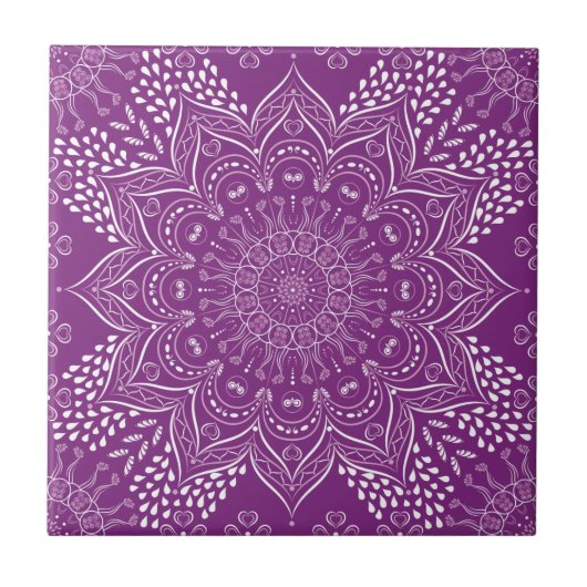 Carreau Elégant mandala violet (Devant)
