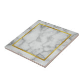 Carreau Elégant Marbre blanc de Faux et or de Faux (Côté)