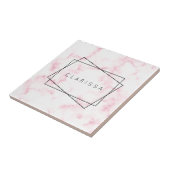 Carreau élégant marbre rose pastel moderne et faux marbre (Côté)