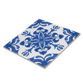 Carreau Elegant Mediterranean Blue White Pattern (Côté)