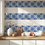Carreau Elegant Mediterranean Blue White Pattern