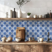 Carreau Elegant Mediterranean Blue White Pattern