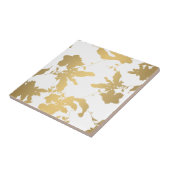 Carreau Elégant modèle or floral Carrelage en céramique bl (Côté)