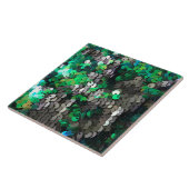 Carreau Elégant moderne et tendance paillettes gris vert (Côté)