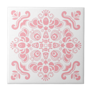Carreau Élégant Moderne Feminine Clair Rose élégant Blanc