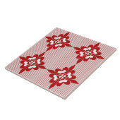 Carreau Elégant, moderne, ornemental, bordeaux, blanc (Côté)