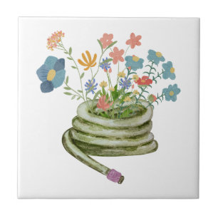 Carreau Elégant moderne unique aquarelle gardienne floral