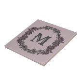 Carreau Élégant Monogramme encadré de violet et d'argent (Côté)