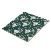 Carreau Élégant motif art déco d'or vert (Côté)