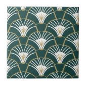 Carreau Élégant motif art déco d'or vert (Devant)