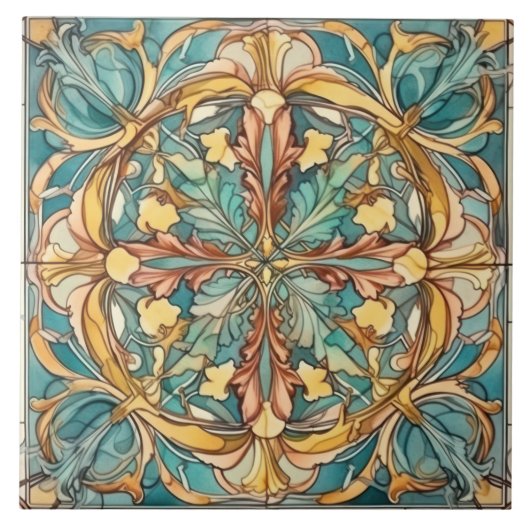 Carreau élégant motif Art nouveau (Devant)