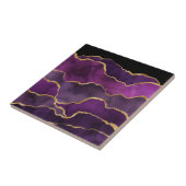 Carreau Élégant Motif d'aquarelle Abstrait violet (Côté)