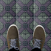 Carreau Élégant Motif de crème bleu violet Orné