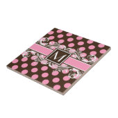 Carreau Élégant Motif de points géométriques monogrammes (Côté)