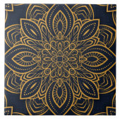 Carreau élégant motif en or noir céramique (Devant)