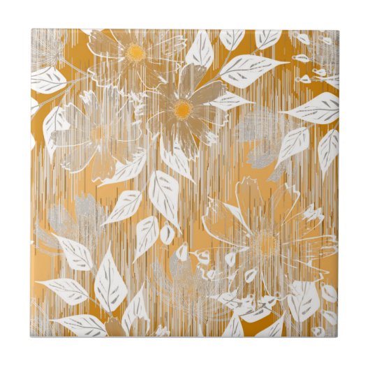 Carreau Elégant motif floral. (Devant)