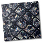 Carreau Élégant Motif géométrique Glam<br><div class="desc">Elégant verre Noir Blanc cristal Carrelage en céramique Motif géométrique. Cette jolie impression de cristal glamour est parfaite pour la fille fille qui aime les produits brillants! Que ce soit mignon dans une salle de bain glam, salon ou zone de maquillage. Que vous souhaitiez utiliser ce carrelage comme petit dessous...</div>