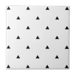 Carreau Élégant motif géométrique noir blanc | triangles<br><div class="desc">Motif géométrique moderne et minimaliste en noir et blanc.</div>