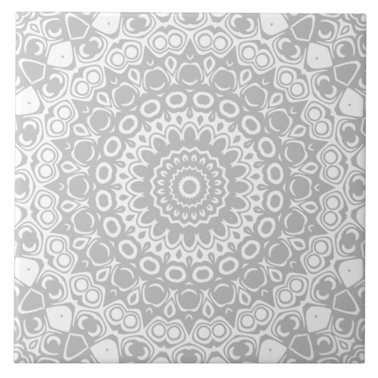 Carreau Élégant Motif Mandala argent (Devant)