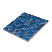 Carreau Élégant Motif métallique bleu (Côté)