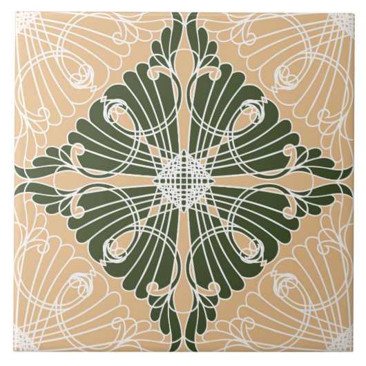 Carreau Élégant, motif ornemental, forme diamant (Devant)