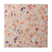 Carreau Élégant Motif rétro blanc violet de Terrazzo (Devant)