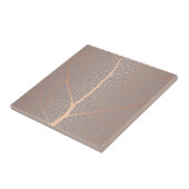 Carreau Élégant Motif Rose Gold Leaf Tree (Côté)