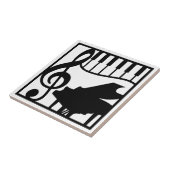 Carreau Elegant Music Piano Keyboard Clef Note Stylish (Côté)