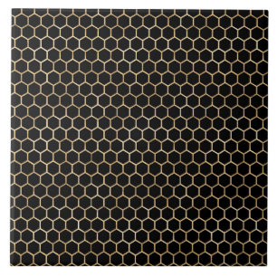 Carreau Élégant Nid d'Abeille en Or Noir