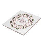 Carreau Élégant Noël Mandala Noël Rouge Vert Nom (Côté)