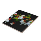 Carreau Élégant noir blanc fleuri blanc Blossom (Côté)