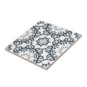 Carreau Élégant noir et blanc Damas Motif victorien (Côté)